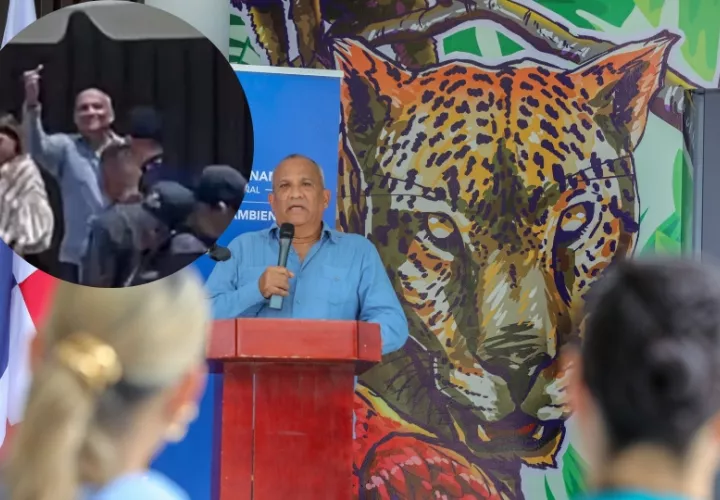 El gesto del ministro empañó la inauguración de la clínica veterinaria. Foto: Cortesía