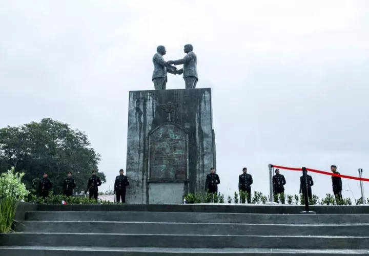 El monumento 'La Conquista de la Soberanía' sobre los Tratados Torrijos-Carter celebra la amistad entre EE. UU. y Panamá. Foto: Cortesía
