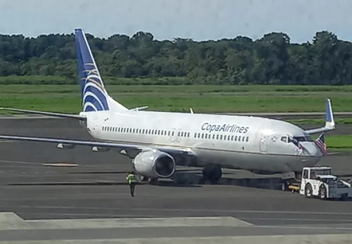 El primer avión de Copa con destino a Raleigh-Durham al momento de despegar. Foto: Francisco Paz