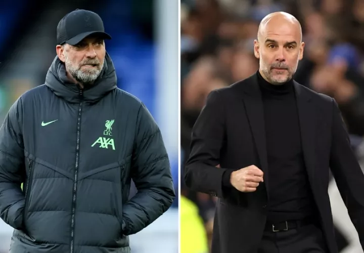 Jurgen Klopp y Pep Guardiola. Foto: EFE
