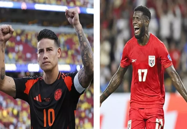 James Rodríguez de Colombia y José Fajardo de Panamá. Foto: EFE