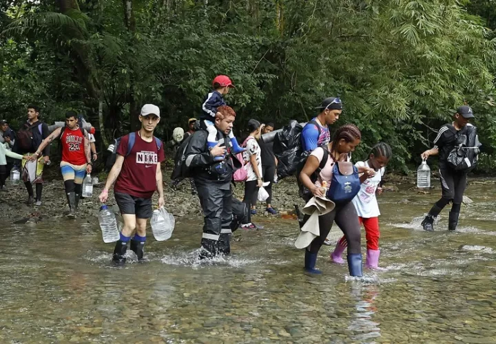 Miles de migrantes siguen cruzando por la selva del Darién. Foto: EFE