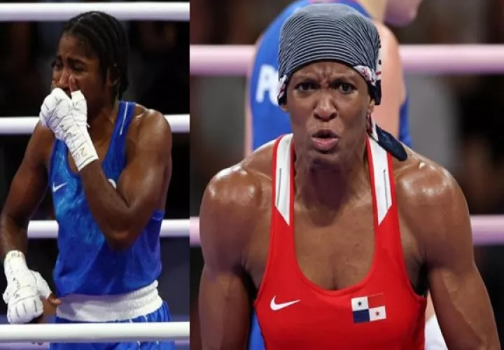 Atheyna Bylon (der.) se enfrentará a Cindy Ngamba en las semifinales de 75 kilogramos. Foto: EFE
