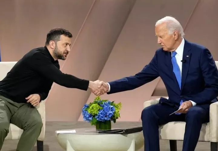 Reunión entre Joe Biden y Volodímir Zelenski. Foto: EFE.