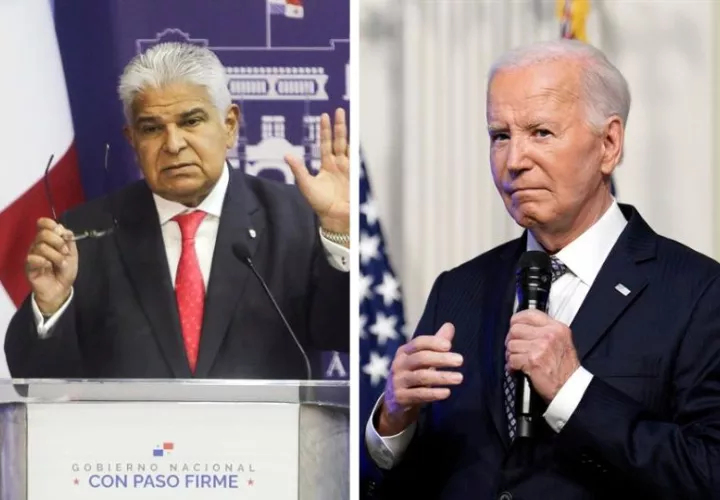 El presidente de Panamá, José Raúl Mulino, y el presidente de EE.UU., Joe Biden. Foto: EFE