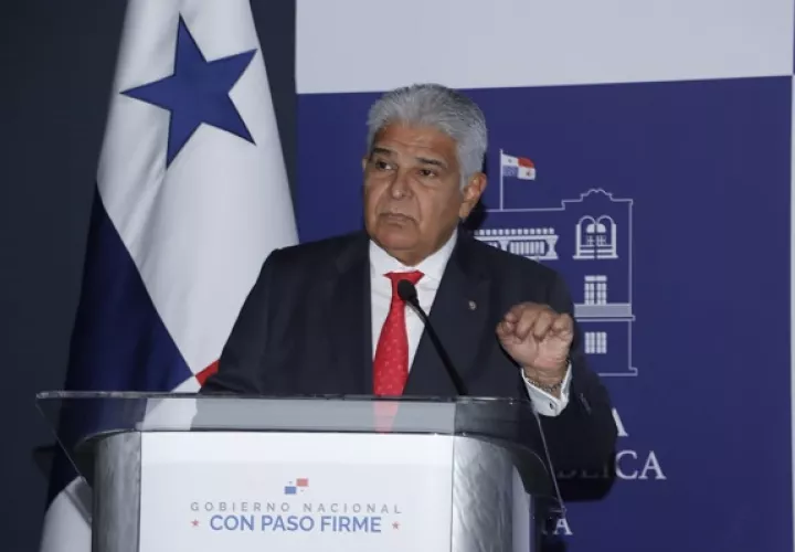 José Raúl Mulino durante su conferencia de prensa semanal. 