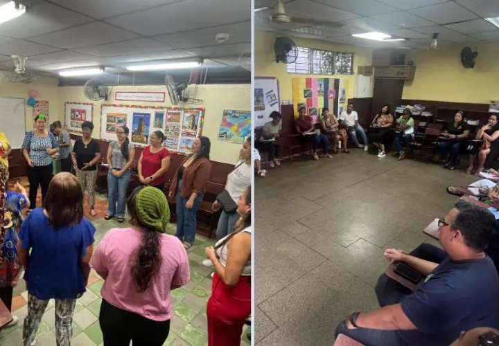 Durante los talleres en las escuelas. Fotos: Meduca