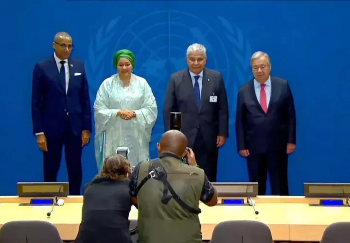 El presidente José Raúl Mulino fue recibido en la ONU. Foto: Cortesía