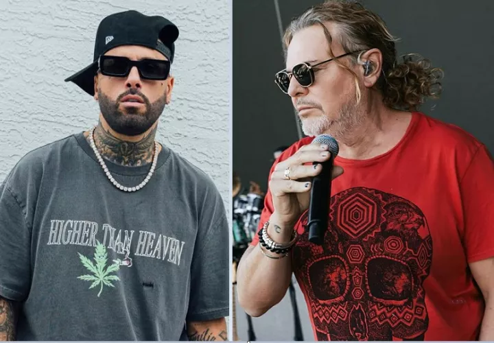 Nicky Jam y Fernando Olvera de Maná. Fotos: EFE/Instagram