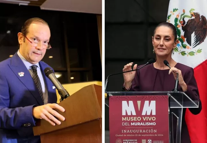 El canciller Javier Martínez-Acha y la presidenta electa de México, Claudia Sheinbaum.