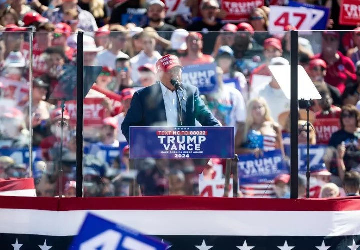 El candidato presidencial republicano Donald Trump en Wilmington, Carolina del Norte, esta semana. Foto: EFE