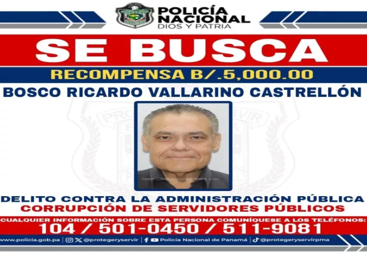 Recompensa ofrecida por Bosco Vallarino
