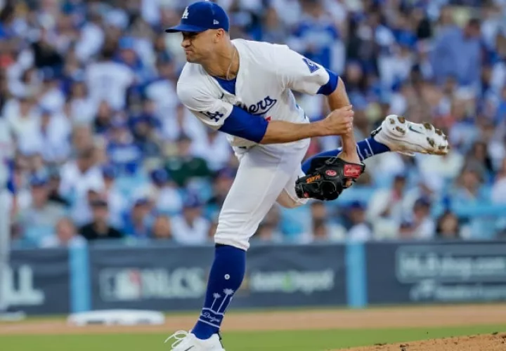  Jack Flaherty de los Dodgers de Los Ángeles. Foto: EFE