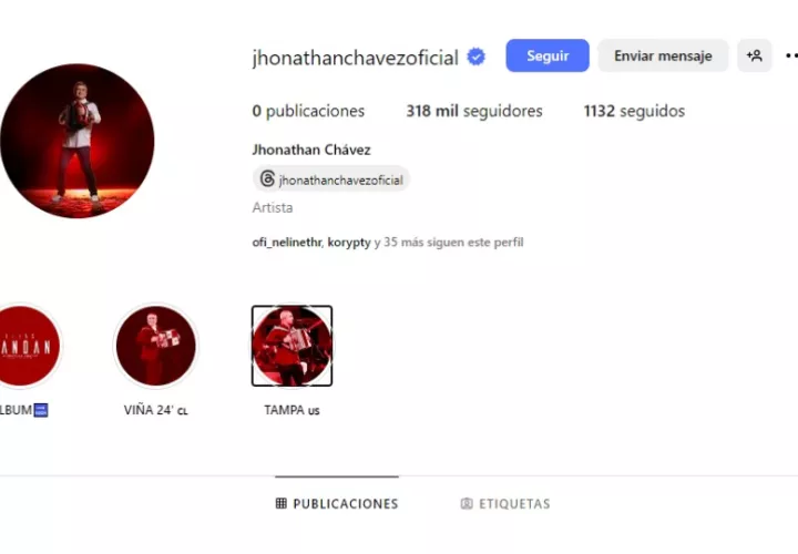 Perfil de Jhonathan Chávez en Instagram. Foto: Instagram