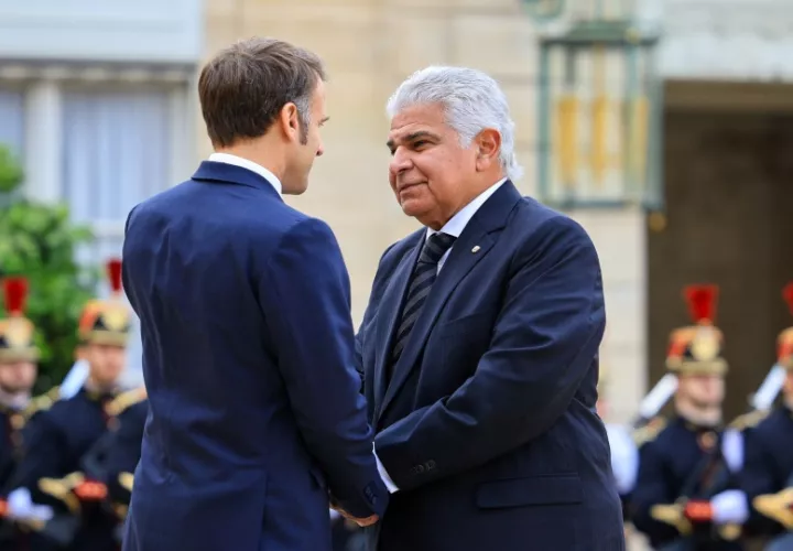 José Raúl Mulino  se reunió con su homólogo francés, Emmanuel Macron/ Foto cortesía