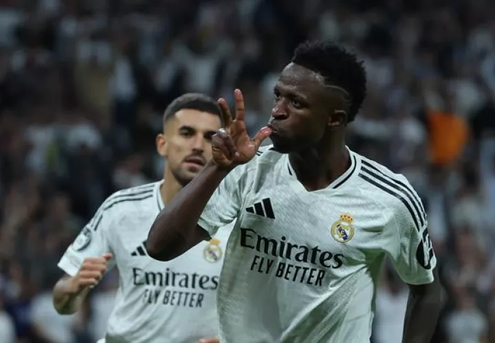 Vinícius, anotó tres goles en el triunfo del Real Madrid. Foto: EFE