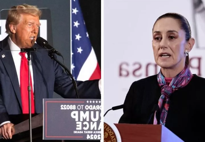 El expresidente de Estados Unidos, Donald Trump y la presidenta de México, Claudia Sheinbaum. Foto: EFE