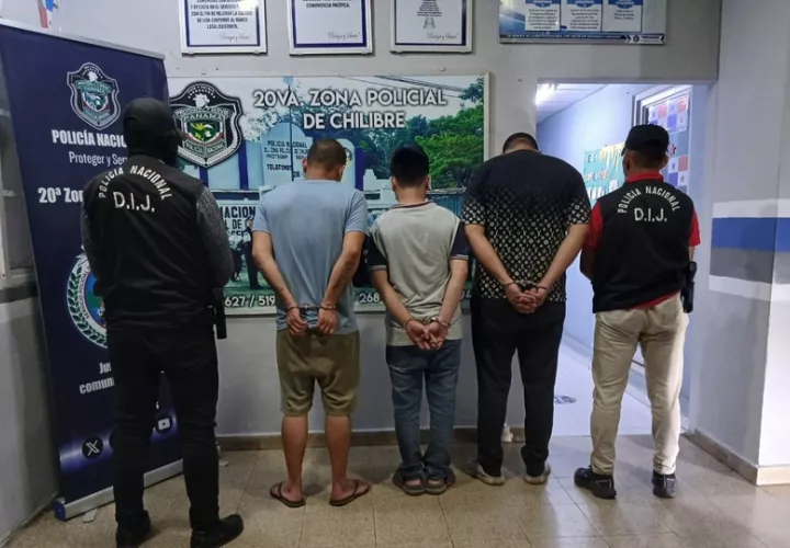 La Policía Nacional detuvo a tres personas. Foto: Cortesía