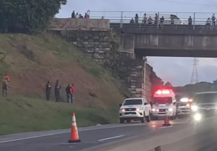 El cuerpo quedó en la cuneta debajo del puente. Foto: Diomedes Sánchez 