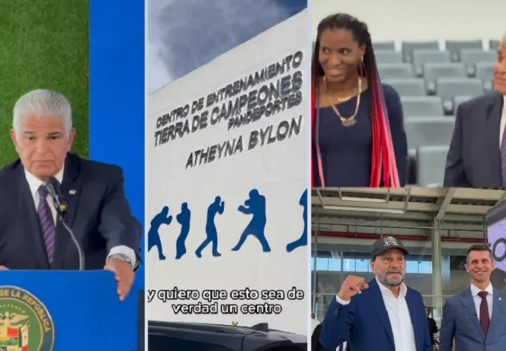 Durante la inauguración del gimnasio. Foto: @joseraulmulino