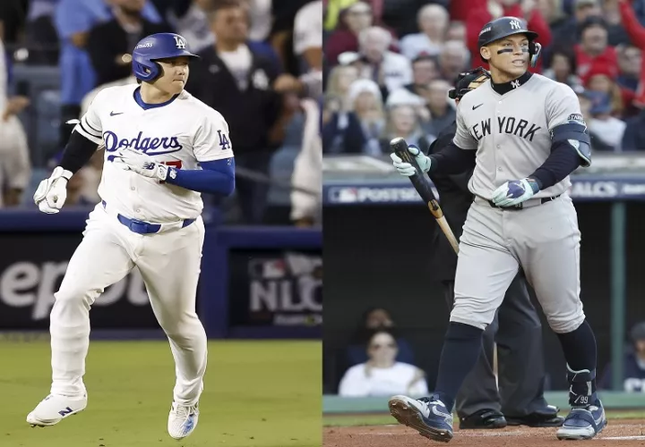 Shohei Ohtani y Aaron Judge, jugaron la pasada Serie Mundial de las Grandes Ligas. Foto: EFE