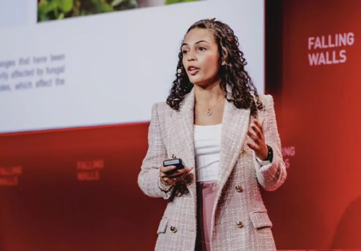 Esmeraldha Vega llevó los avances de este proyecto al  Falling Walls Lab, realizado semanas atrás en Alemania. Cortesía