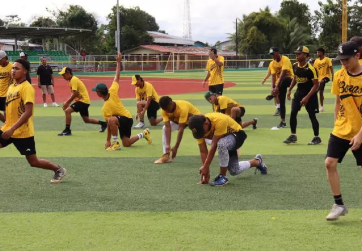 Jugadores de Bocas del Toro en los entrenamientos. Foto: Fedebeis