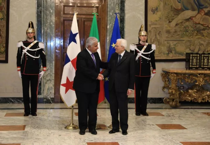 El presidente de Panamá, José Raúl Mulino junto su homólogo italiano, Sergio Mattarella. Foto: Cortesía