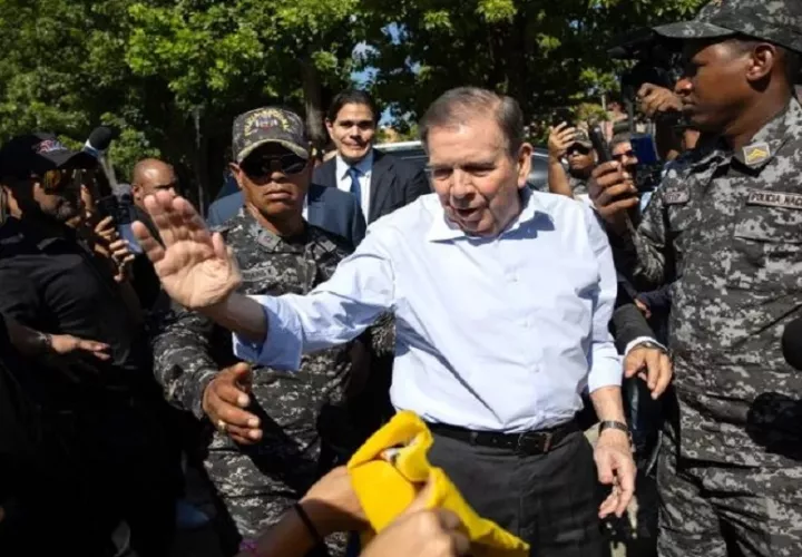 Edmundo González en su visita a República Dominicana. Foto: EFE