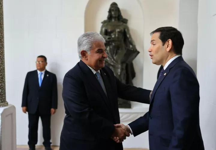 El presidente de Panamá, José Raúl Mulino, junto al secretario de Estado de Estados, Marco Rubi. Foto: Cortesía