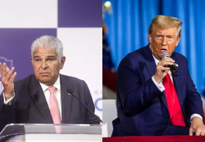 José Raúl Mulino y Donald Trump. Fotos: EFE / Carlos Lemos / Archivo