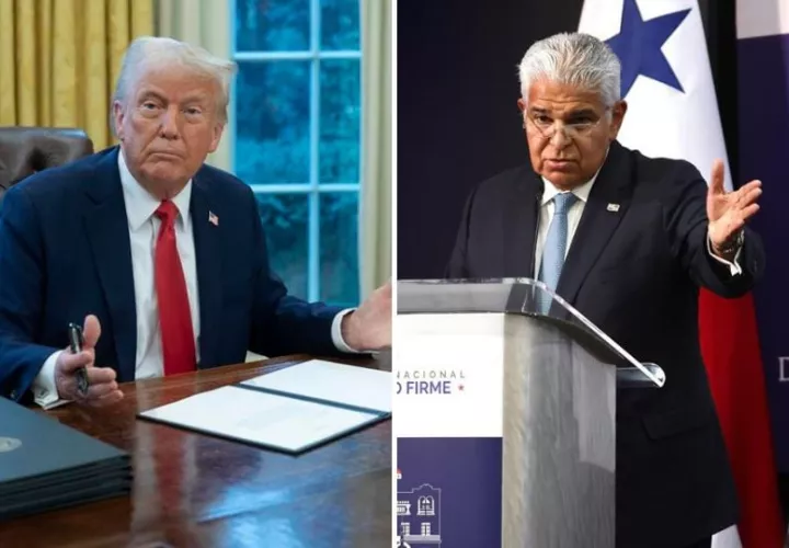 Donald Trump, presidente de EE.UU., y su homólogo panameño José Raúl Mulino. Foto: EFE