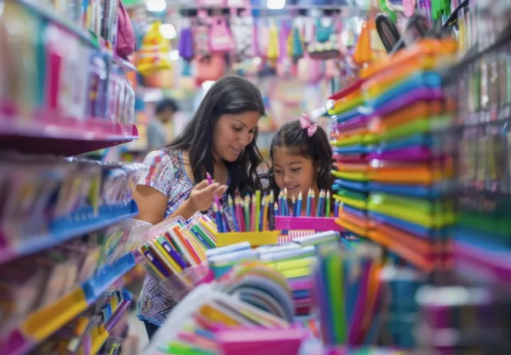 Algunos padres aprovecharon los días de asueto por el Carnaval para hacer las compras. Foto: Ilustrativa / Freepik