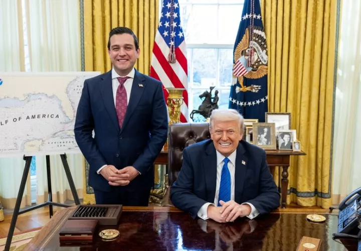 Kevin Marino Cabrera junto al presidente Trump. Foto: Tomada de @KMCabreraFL
