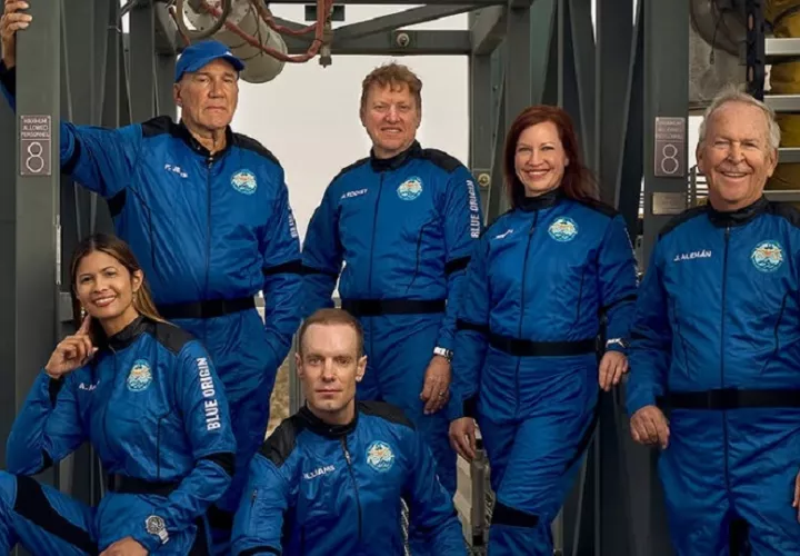 La tripulación. Foto: Instagram/Blue Origin