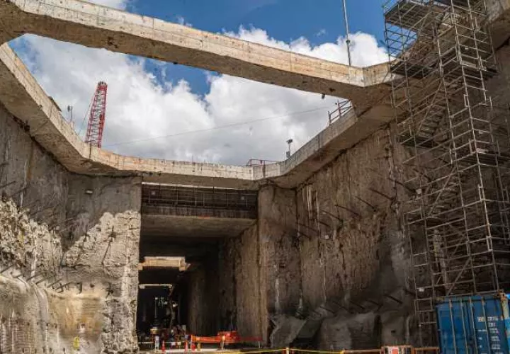 Construcción soterrada que unirá al túnel submarino con otro a nivel que saldrá por la futura estación de Panamá Pacífico. Archivo