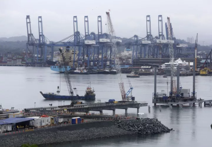 Construcción del cuarto puente sobre el Canal de Panamá. Foto: EFE