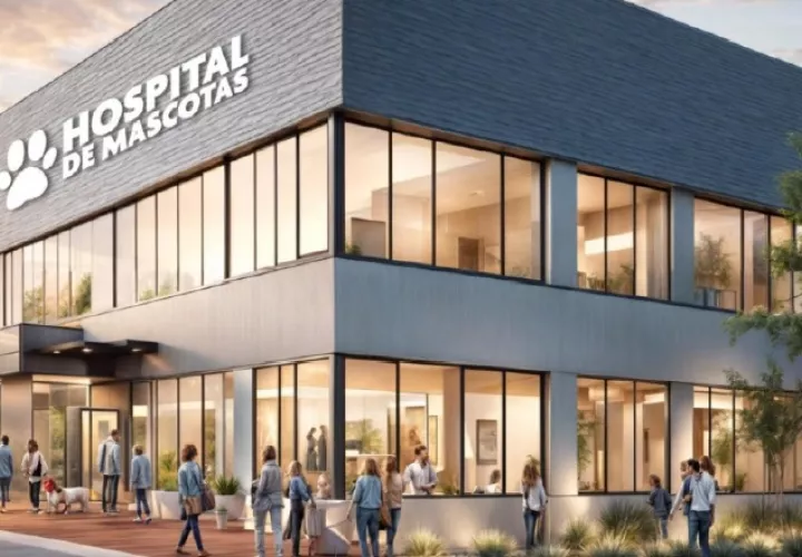 Diseño conceptual del Hospital de Mascotas, cuya construcción debe iniciar el próximo año y debe estar listo en menos de dos años. Foto: Cortesía
