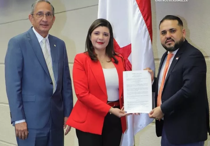 La ministra de Trabajo, Jackeline Muñoz, presentó ante el pleno el proyecto. Foto: Cortesía