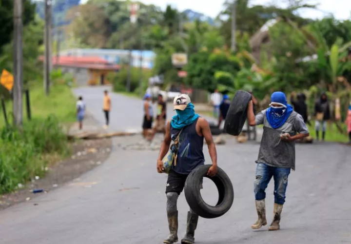 Protestas en la provincia de Bocas del Toro. Foto: EFE