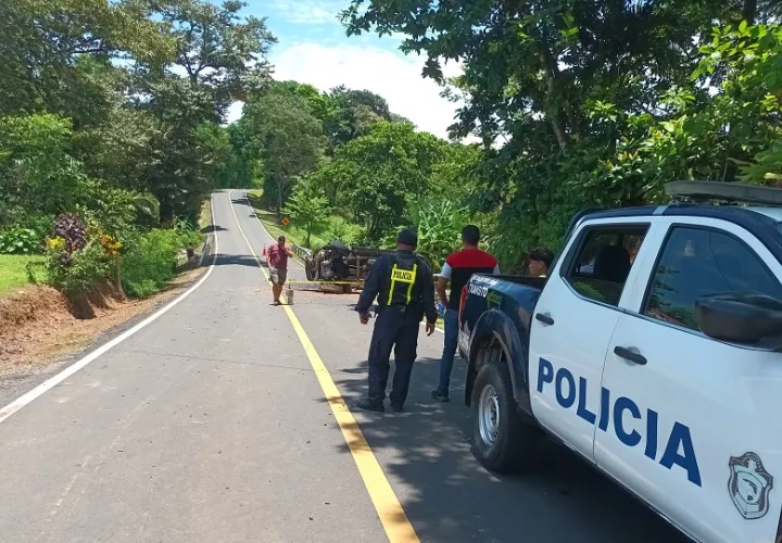 La Dirección de Operaciones del Tránsito y Transporte Terrestre y el Ministerio Público, con apoyo de la personería del distrito de Las Palmas, llevan a cabo las primeras pesquisas. Foto. Melquiades Vásquez