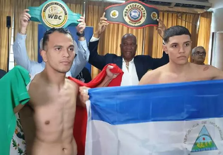 El nicaragüense Harvin 'Maninal' Aguirre y el mexicano Alexis Ríos. Foto: Jaime Chávez