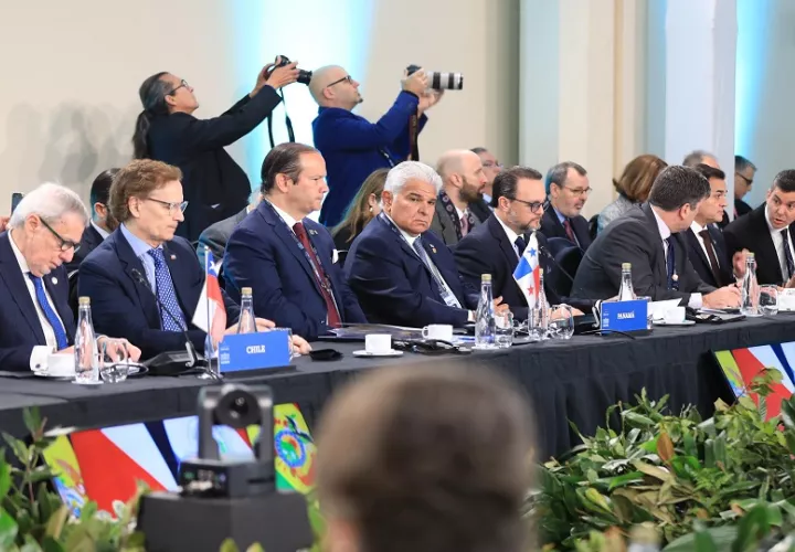 El presidente José Raúl Mulino en su intervención ante el Mercosur. Foto: Cortesía