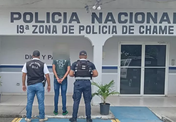 El ciudadano fue conducido ante la autoridad competente para los trámites legales correspondientes. Foto. Policía Nacional