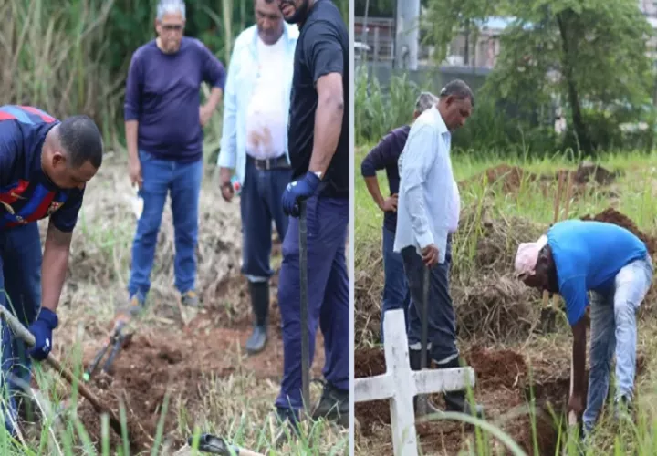 Mientras ubicaban la sepultura de Eric Abdiel Bonilla Terrero. Foto: Comisión 20 de Diciembre