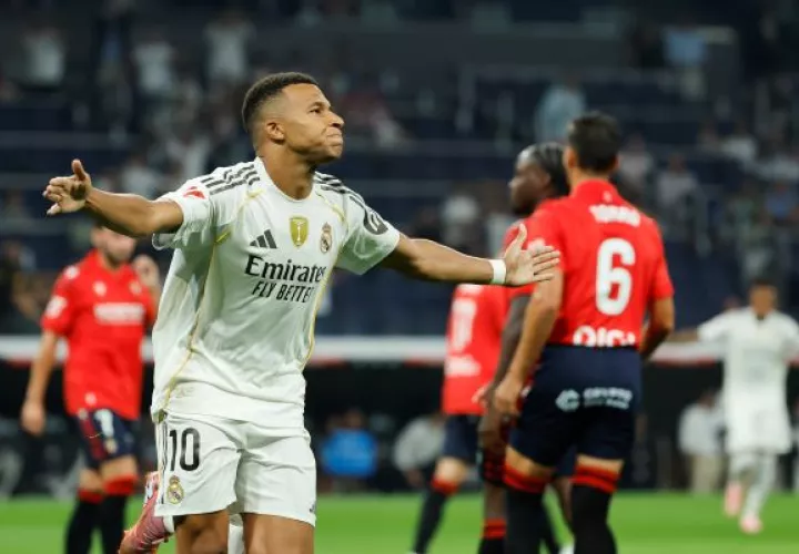 Mbappé festeja su gol ante Osasuna. Foto: EFE