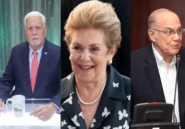 Los expresidentes Pérez Balladares, Mireya Moscoso y Nicolás Ardito Barletta.