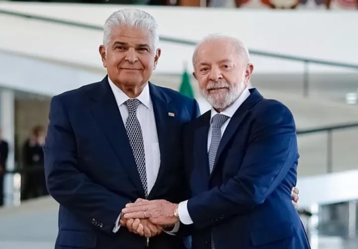 El presidente de Panamá, José Raúl Mulino, junto a su homólogo de Brasil, Luiz Inácio Lula da Silva. Foto: Cortesía