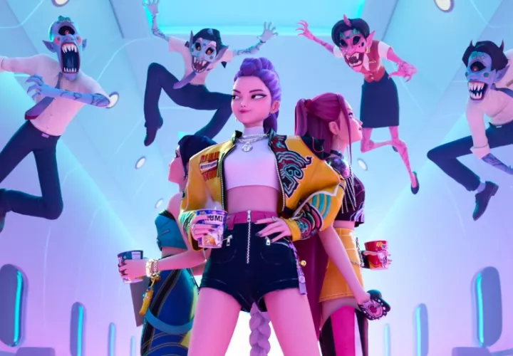 Las superestrellas del K-pop usan sus identidades secretas para proteger a sus fanáticos. Foto: Netflix