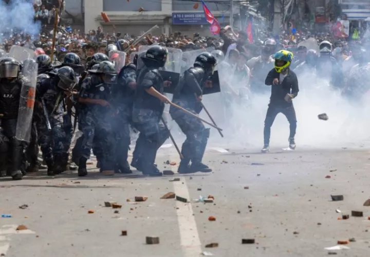 Protestas en Katmandú. Foto: EFE
